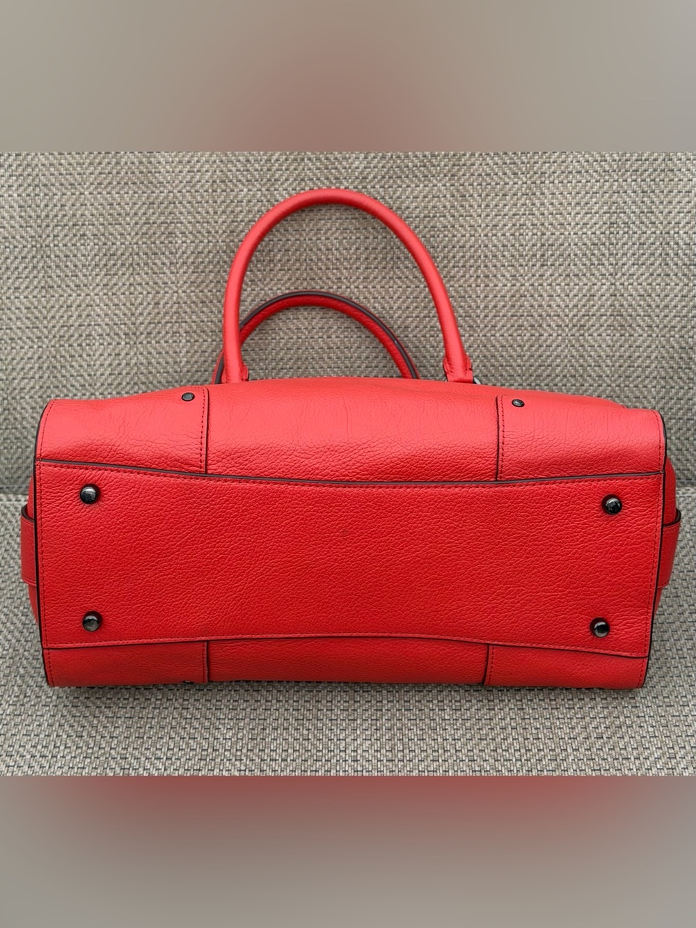 COACH Mercer 30 Satchel Crossbody Deep coral Pebble Grain Leather 37575 Handbag - Picture 4 of 9